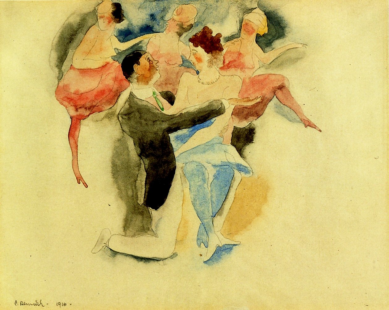 Vaudeville, 1916 (wc och penna på papper) av Charles Demuth