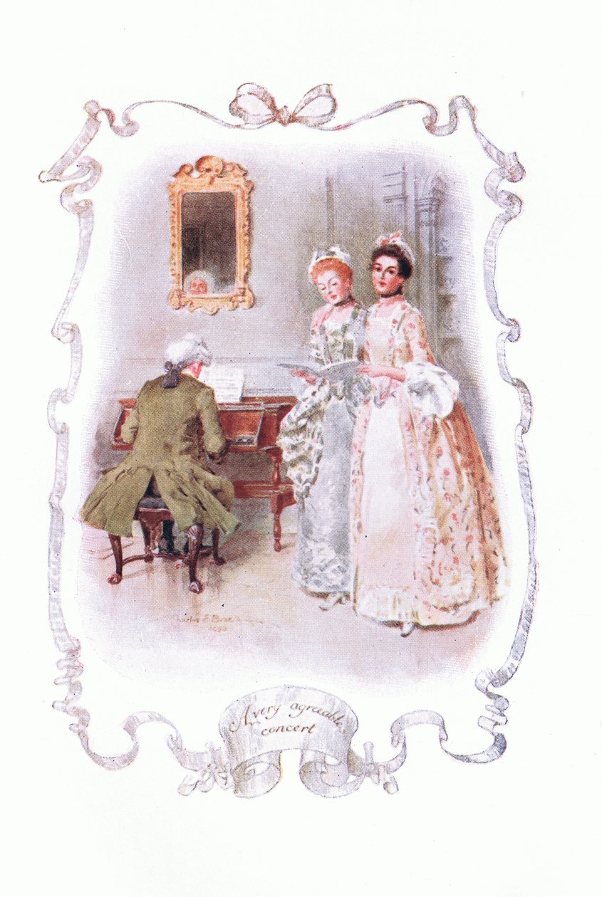 En mycket trevlig konsert, från The Vicar of Wakefield utgiven av J M Dent & Son Ltd, 1920-talet. av Charles Edmund Brock