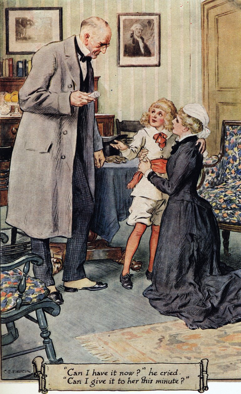 "Kan jag få den nu", ropade han, "Kan jag ge den till henne den här minuten", 1936 av Charles Edmund Brock