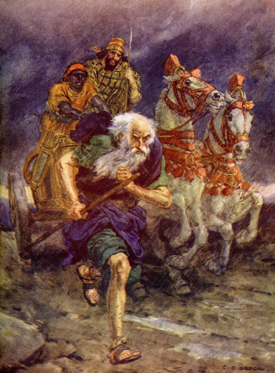 Elia sprang framför vagnen. av Charles Edmund Brock
