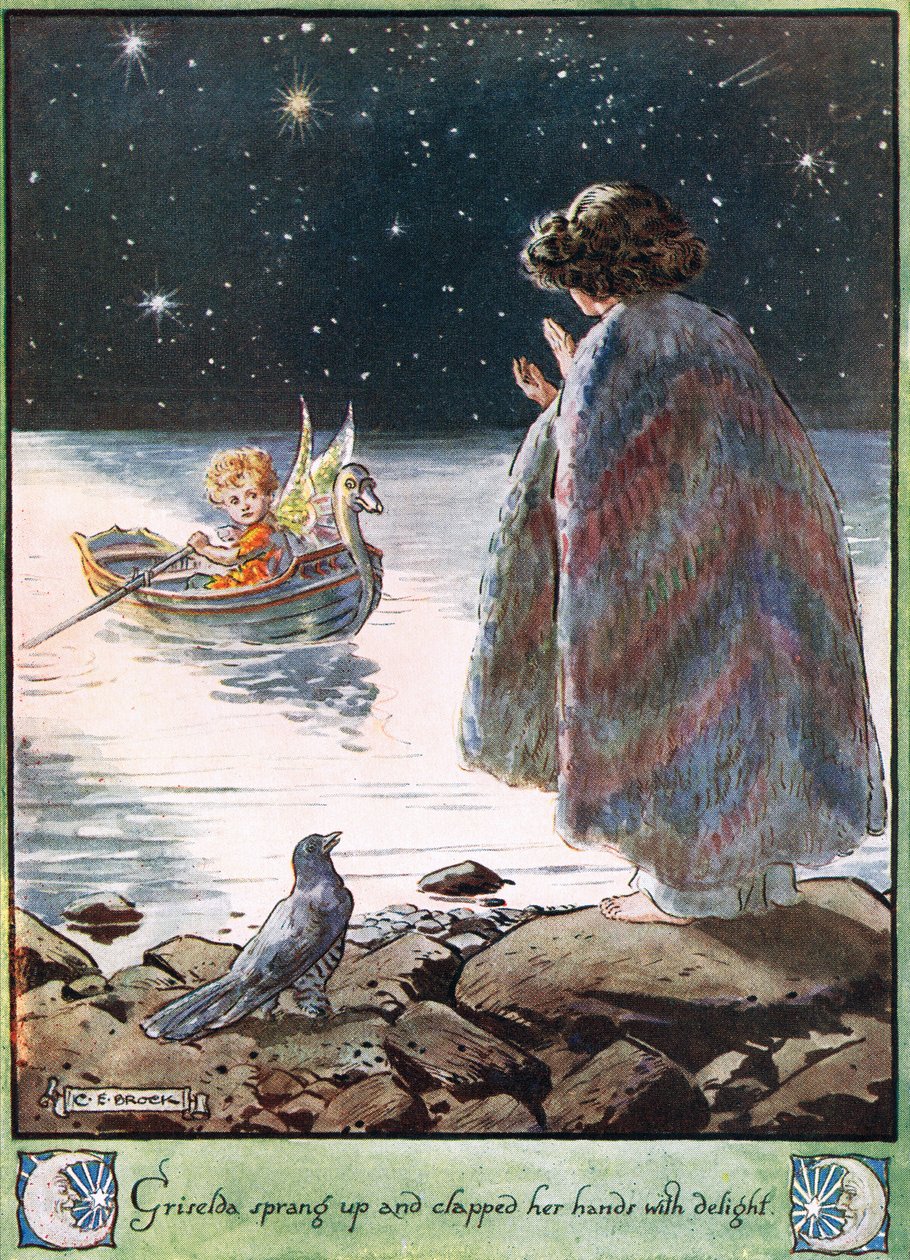 Griselda sprang upp och klappade händerna av förtjusning, illustration från 