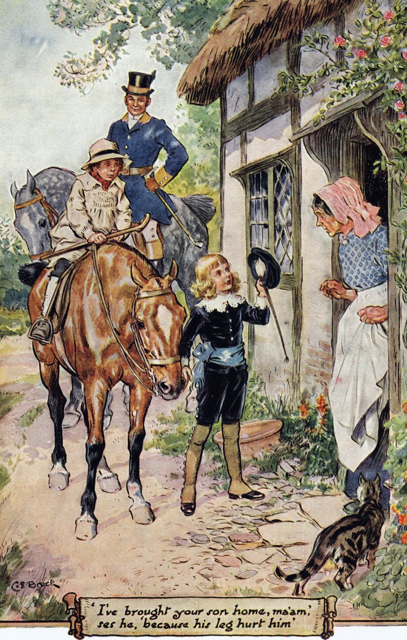 "Jag har tagit med mig din son hem frun", 1936 av Charles Edmund Brock