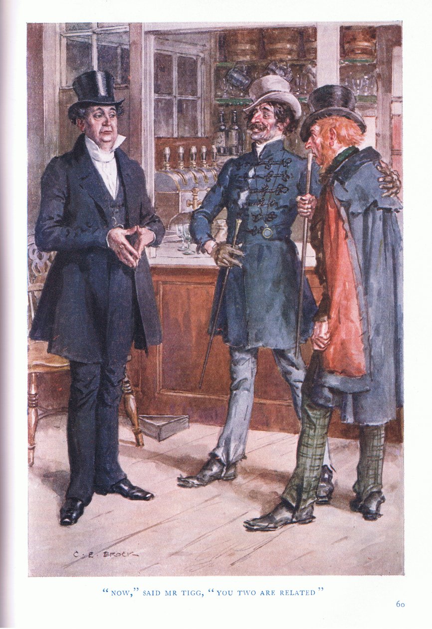 Ni två är släkt med varandra, sa mr Tigg. av Charles Edmund Brock