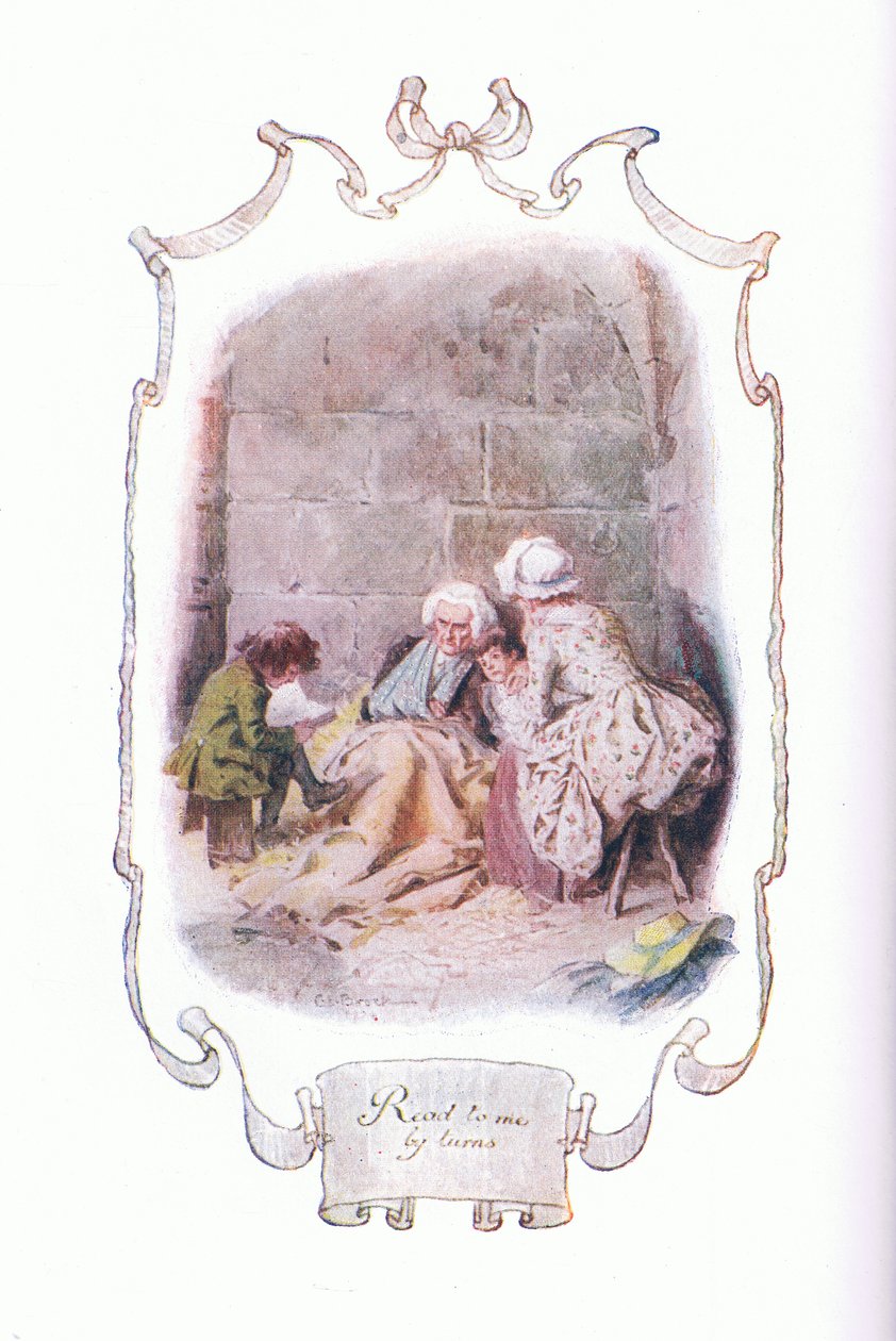 Read me by turns, ur The Vicar of Wakefield utgiven av J M Dent & Son Ltd, 1920-talet. av Charles Edmund Brock