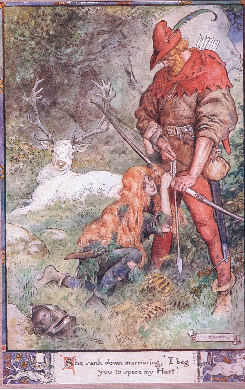Hon sjönk ner mumlande jag ber dig att skona mitt hjärta. av Charles Edmund Brock