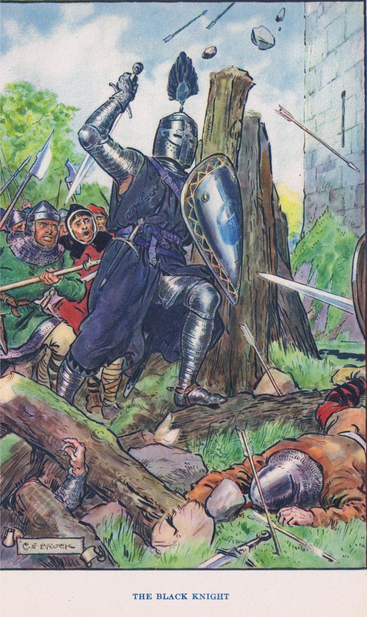 The Besieged Castle - The Black Knight, illustration från 
