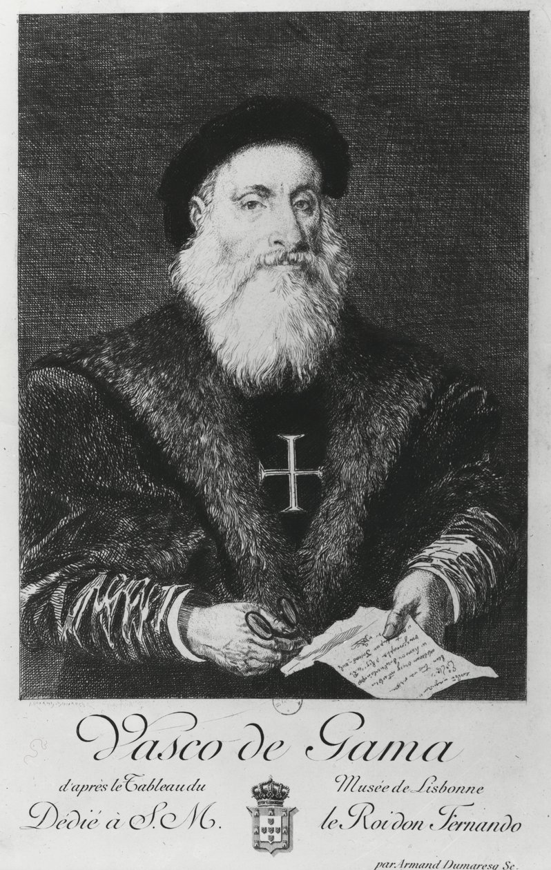 Porträtt av Vasco da Gama (1469-1524) av Charles Edouard Armand Dumaresq