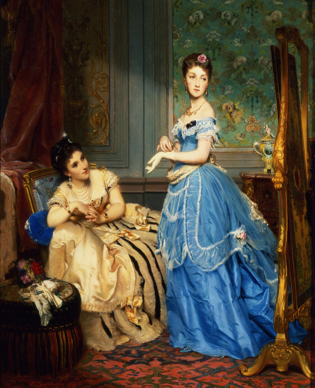 Att klä på sig, 1869 av Charles Edouard Boutibonne