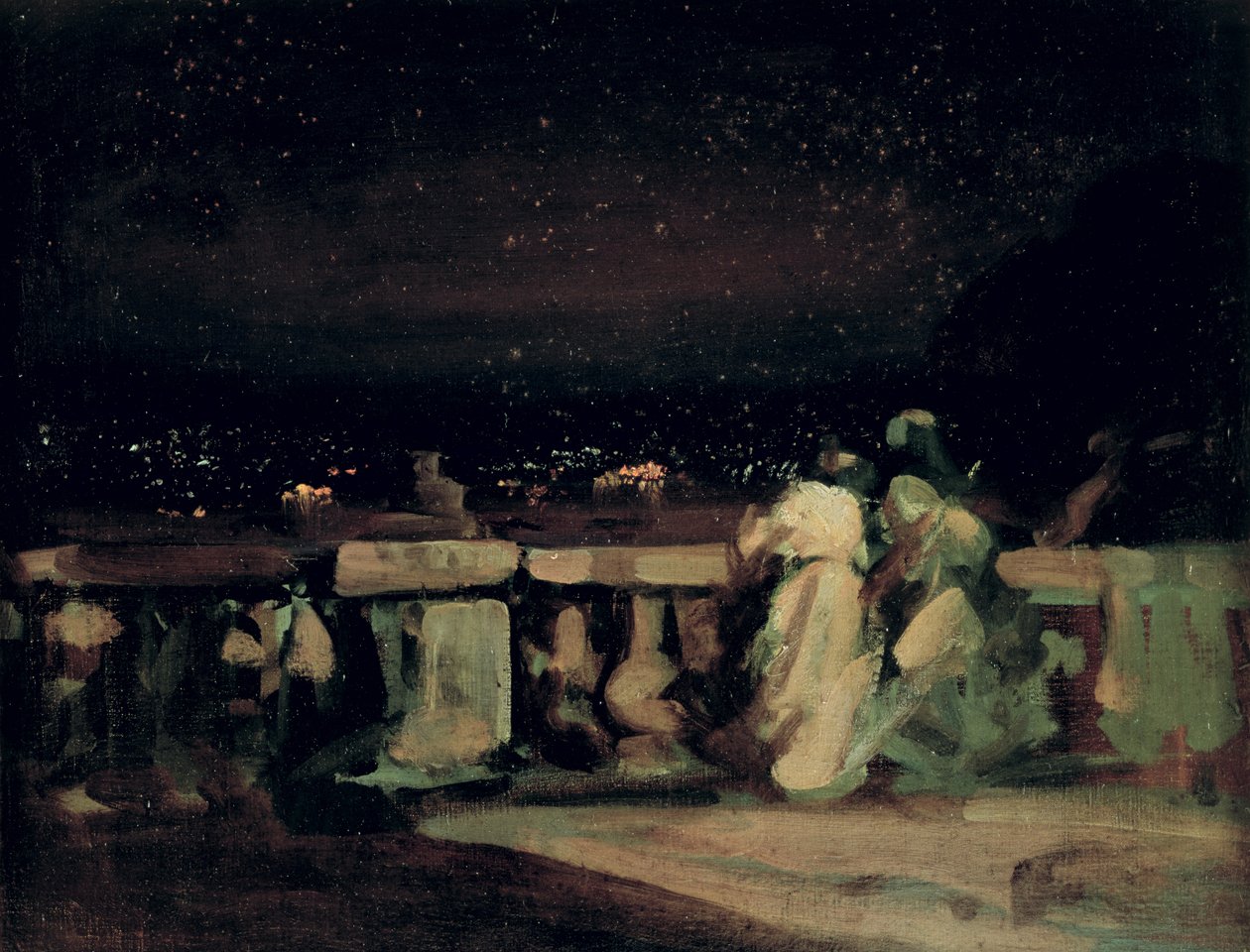 Titta på fyrverkerierna, St. Cloud (på terrassen) ca 1893 av Charles Edward Conder