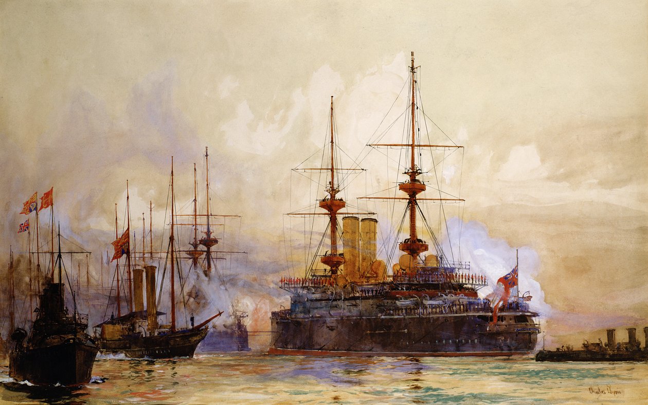 Drottning Victorias begravningscortege av Charles Edward Dixon