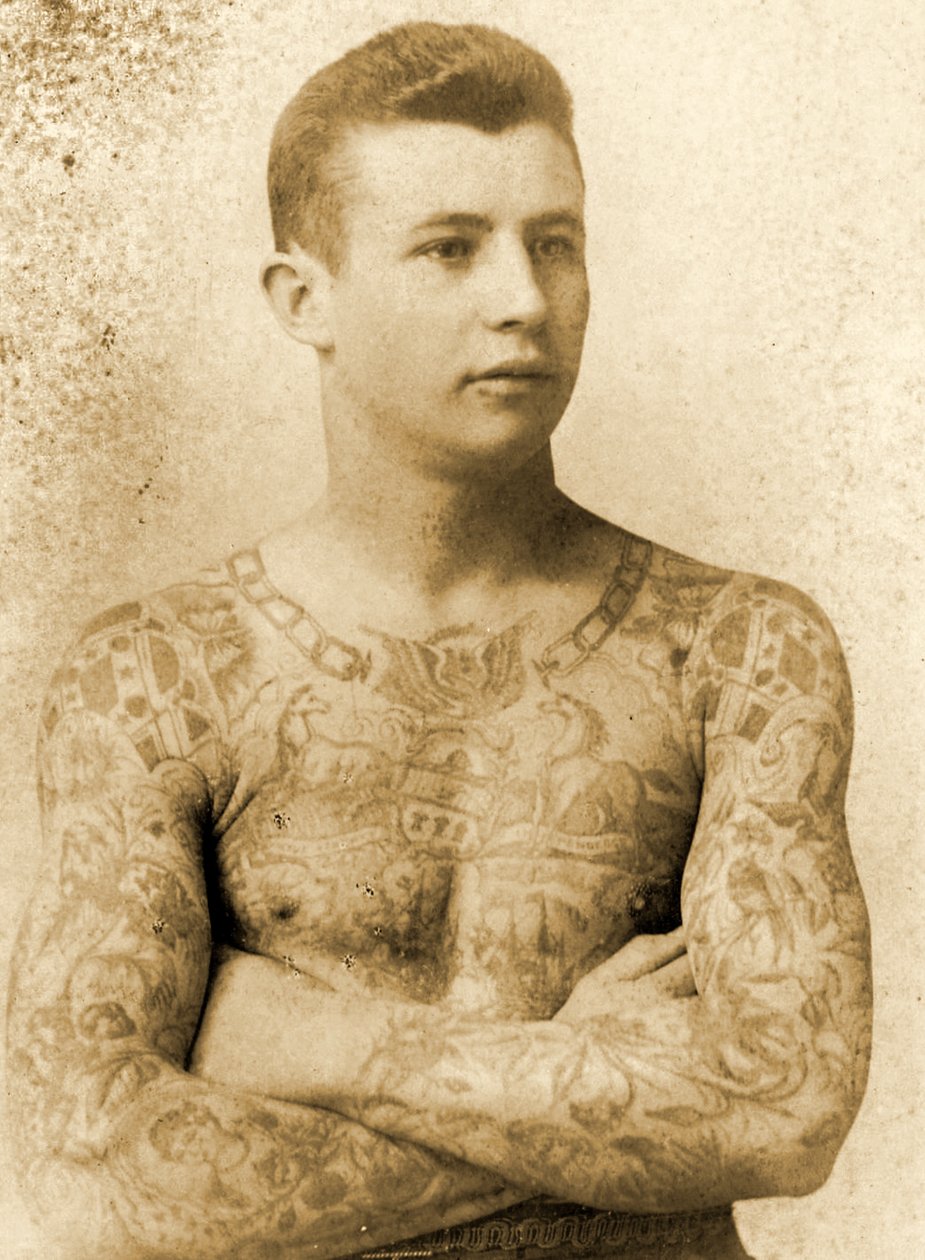 Porträtt av en tatuerad man av Charles Eisenmann