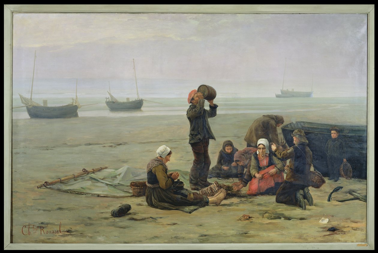 I väntan på fisken, Berck-sur-Mer av Charles Emmanuel Joseph Roussel