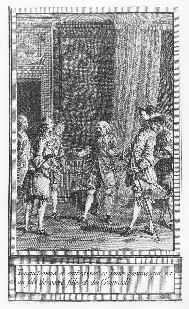 Illustration från "The Life and Adventures of Mr. Cleveland, Natural Son of Oliver Cromwell" av Abbé Prévost. av Charles Emmanuel Patas