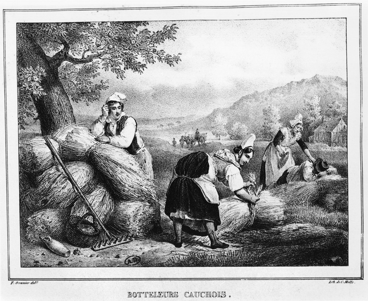 Sheaf Binders, Pays de Caux, Normandie av Charles Etienne Pierre Motte