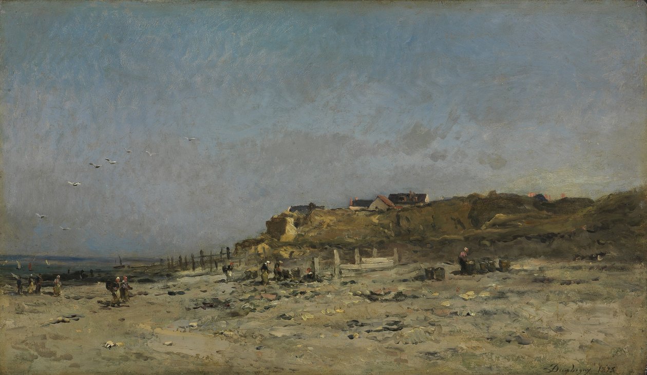 Villerville Beach, Normandie, 1875 av Charles Francois Daubigny