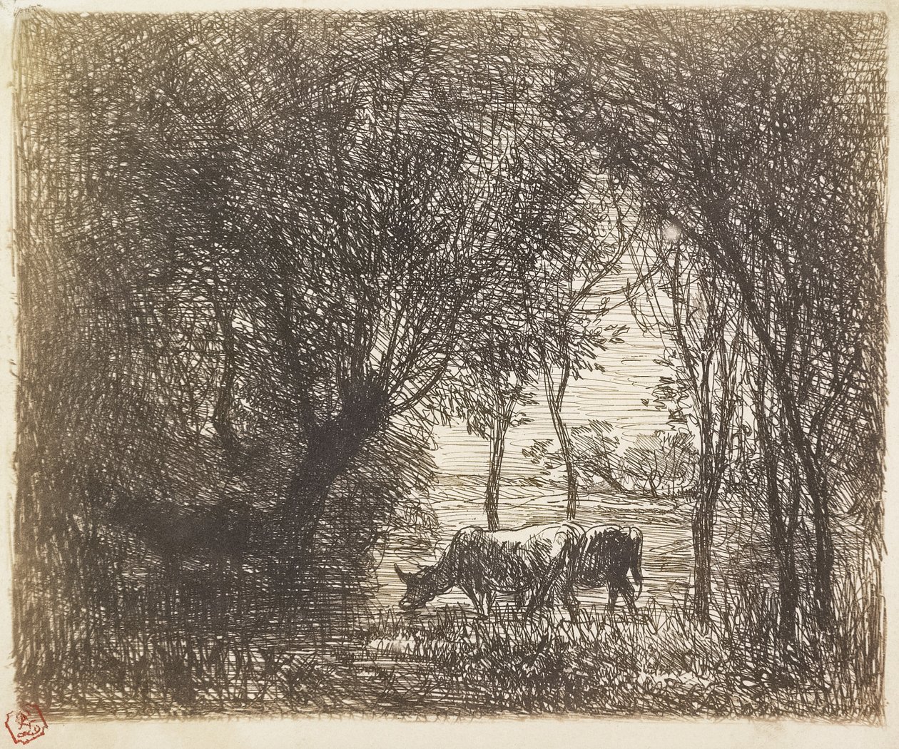 Kor i skogen, 1862 av Charles Francois Daubigny