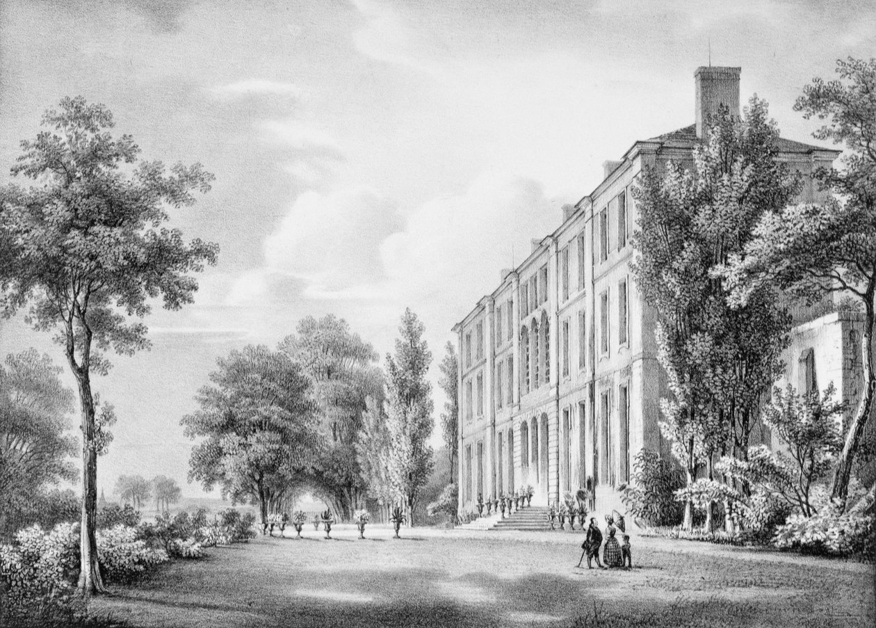 Chateau de Frechines, graverad av C. Motte, c.1830-40 av Charles Francois Joseph Pensee