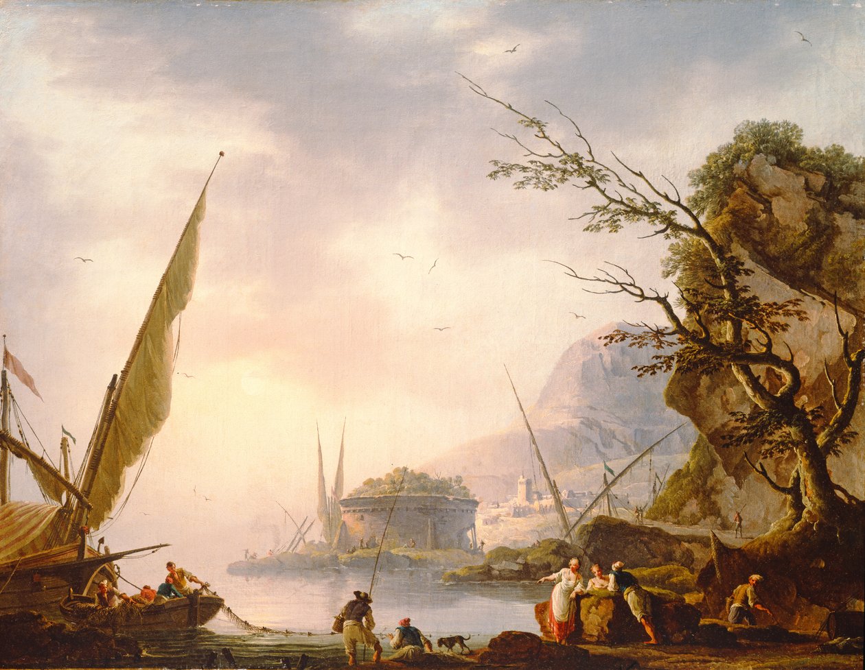 En södra kustscen, 1753 av Charles Francois Lacroix de Marseille