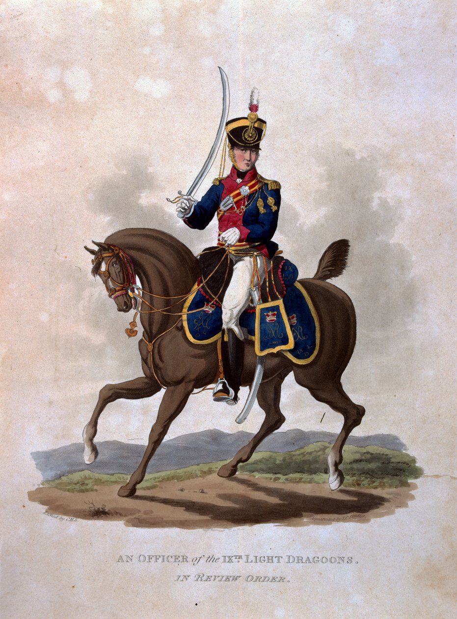 An Officer of the 9th Light Dragons in Review Order, från 