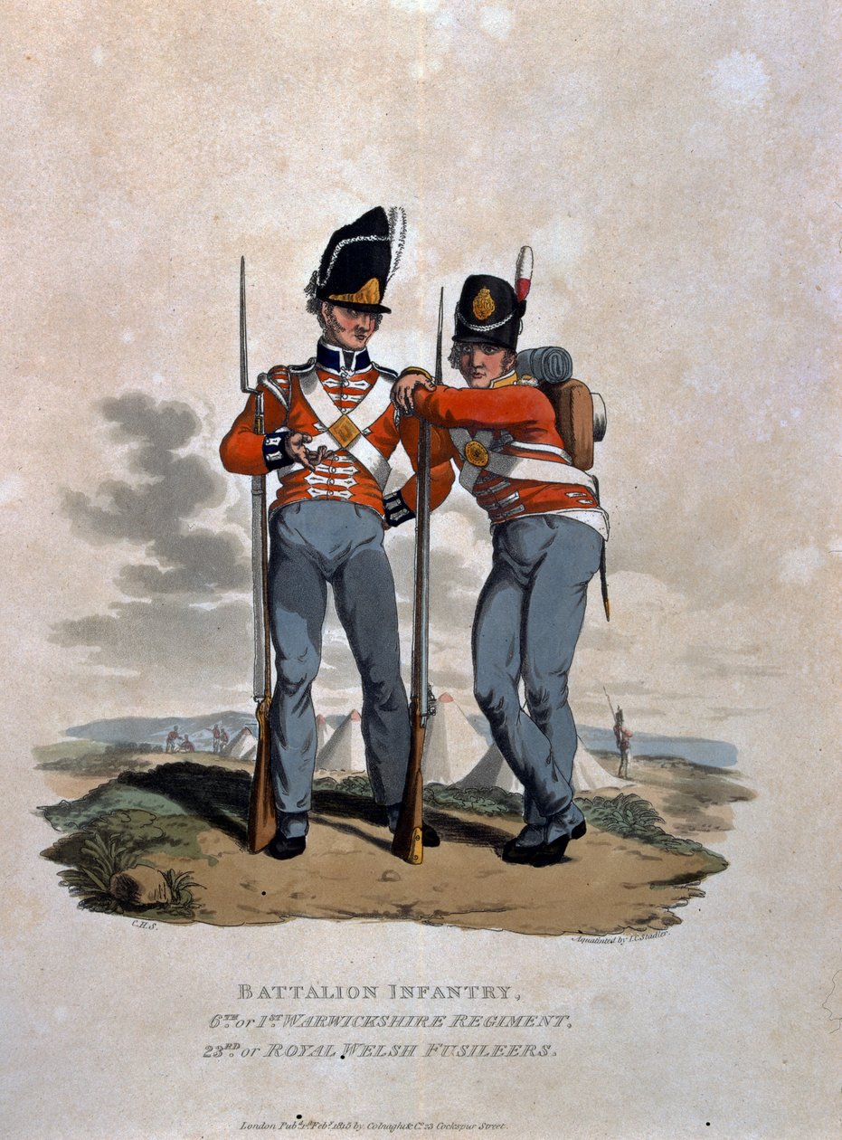 Bataljoninfanteri 6:e regementet och 23:e (eller kungliga walesiska) Fusiliers, från 