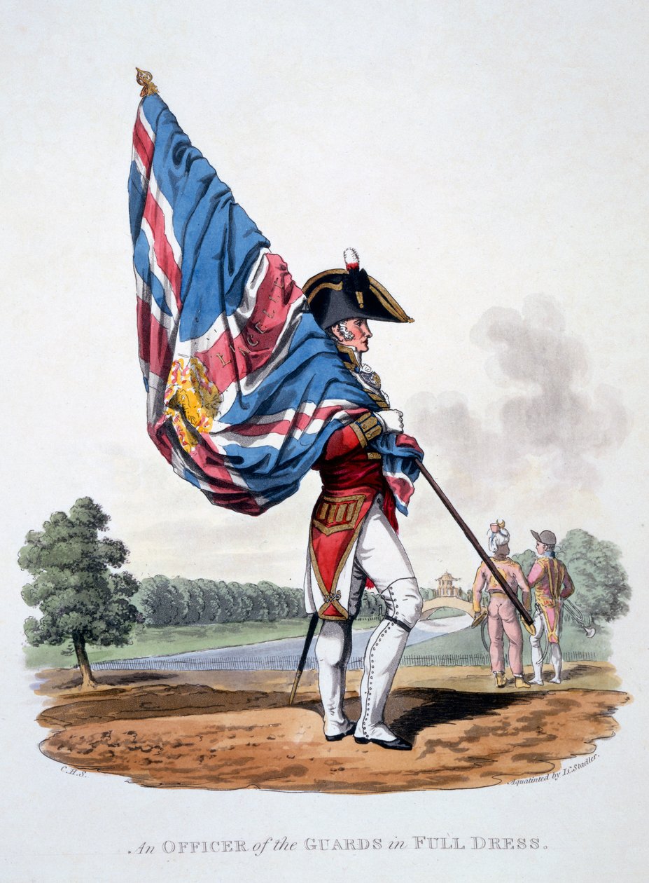 Uniform of an Officer of the Guards in Full Dress with Colours, från 