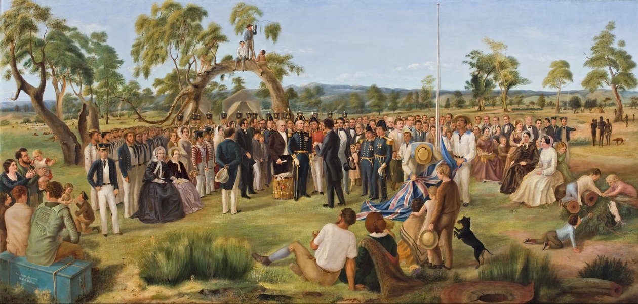 Proklamationen i södra Australien 1836 av Charles Hill