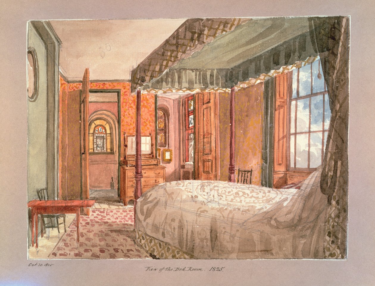 Utsikt över sovrummet, 1825 av Charles James Richardson