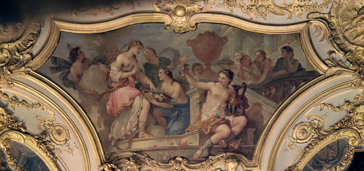 Dekorativ panel från den ovala salongen som illustrerar historien om Psyche, 1732-39 av Charles Joseph Natoire
