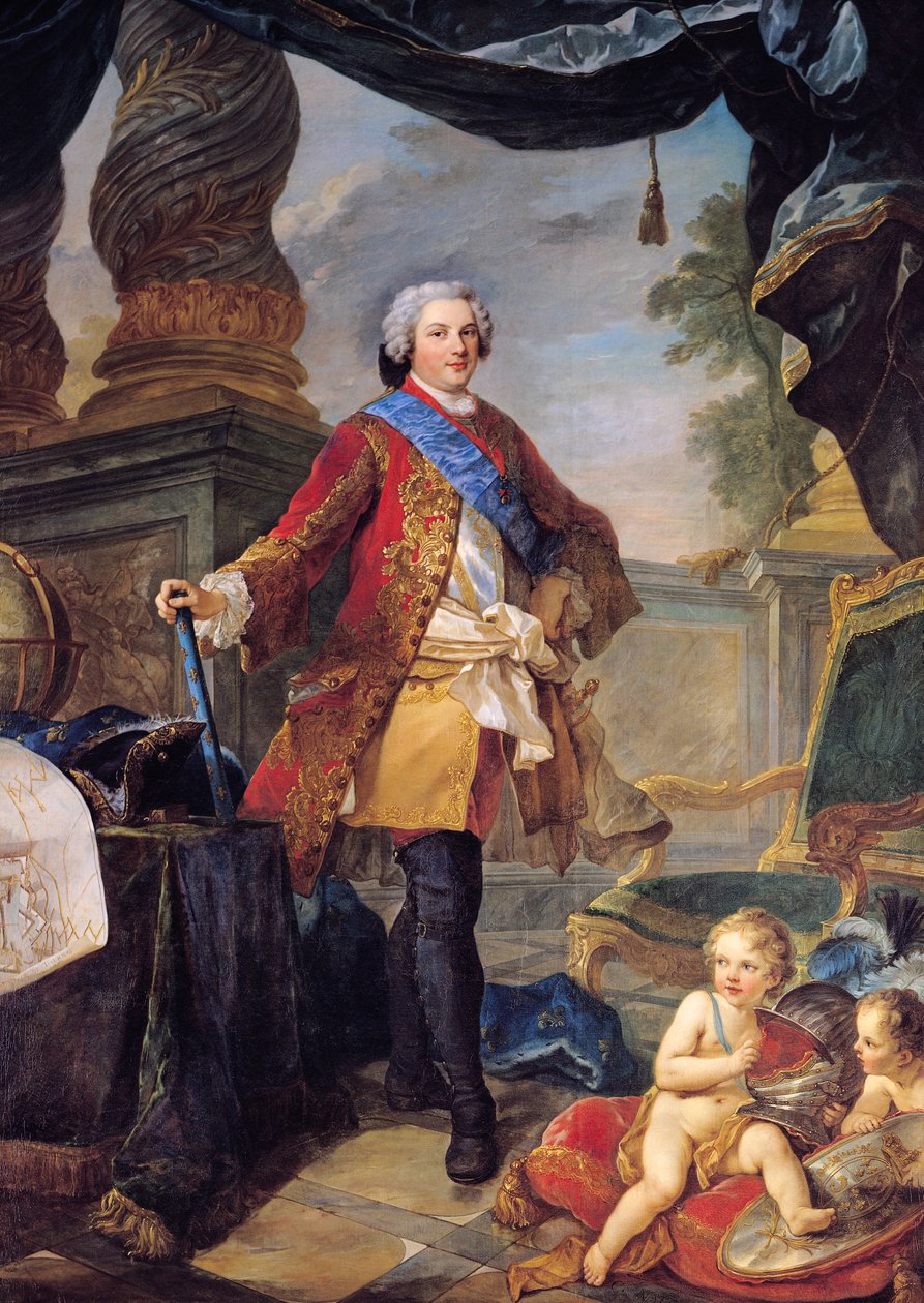 Louis (1729-65) Dauphin av Frankrike med en plan för belägringen av Tournai, 1747 av Charles Joseph Natoire