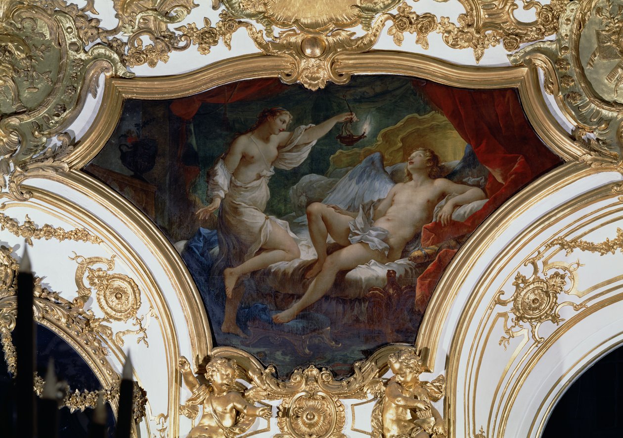 Psyche and Cupid, takpanel från Salon de la Princesse av Charles Joseph Natoire