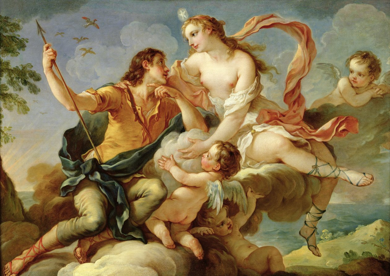 Venus och Adonis av Charles Joseph Natoire