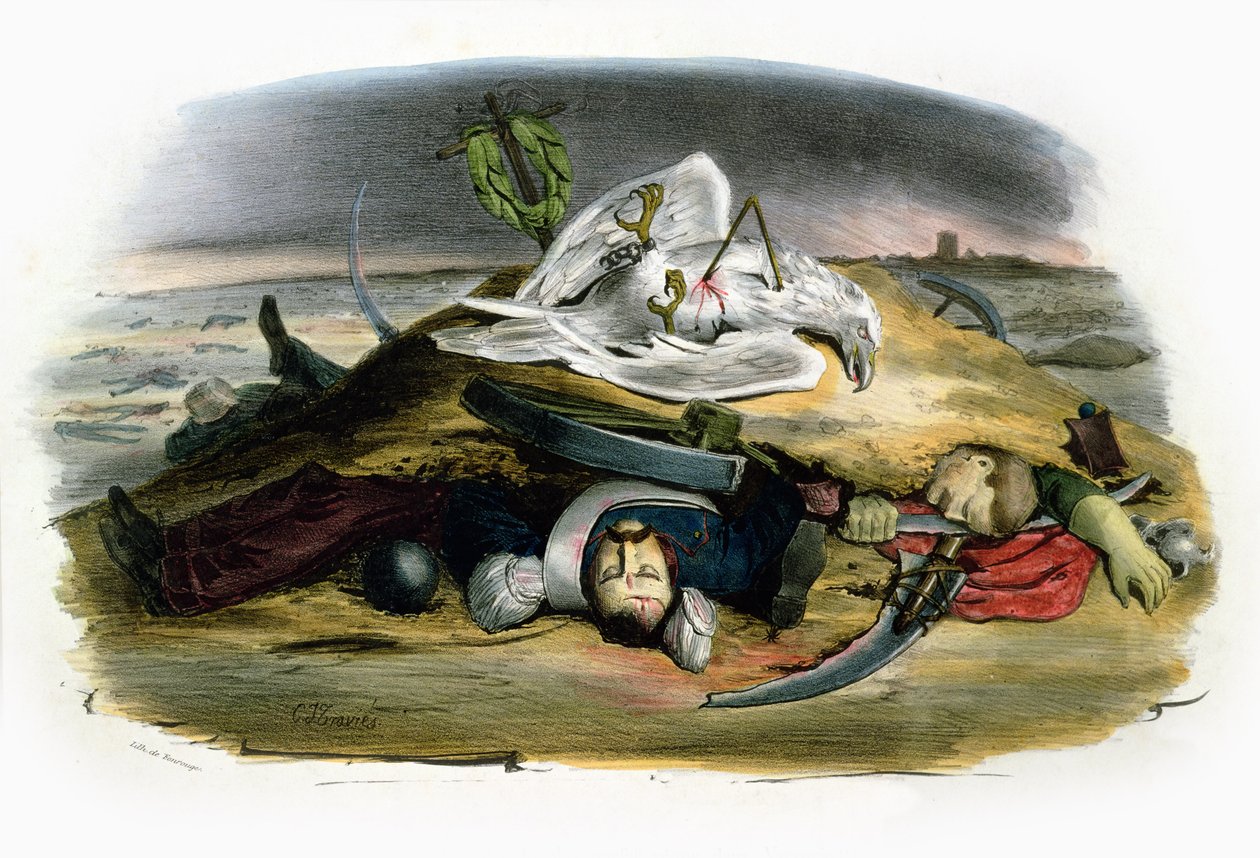 "Ordning råder i Warszawa!", satirisk kritik av minister Sebastianis kommentarer efter att ryska trupper stormade den polska huvudstaden 1831 av Charles Joseph Travies de Villiers