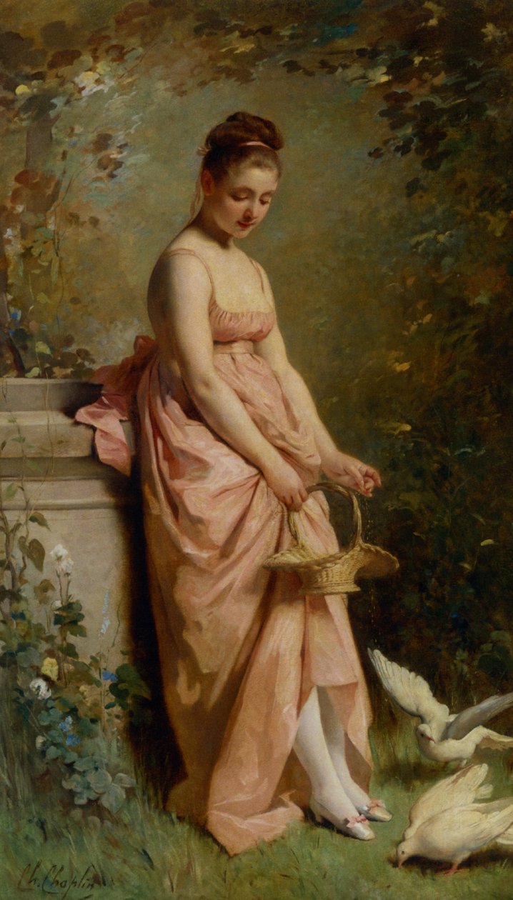 Feeding Doves  av Charles Joshua Chaplin
