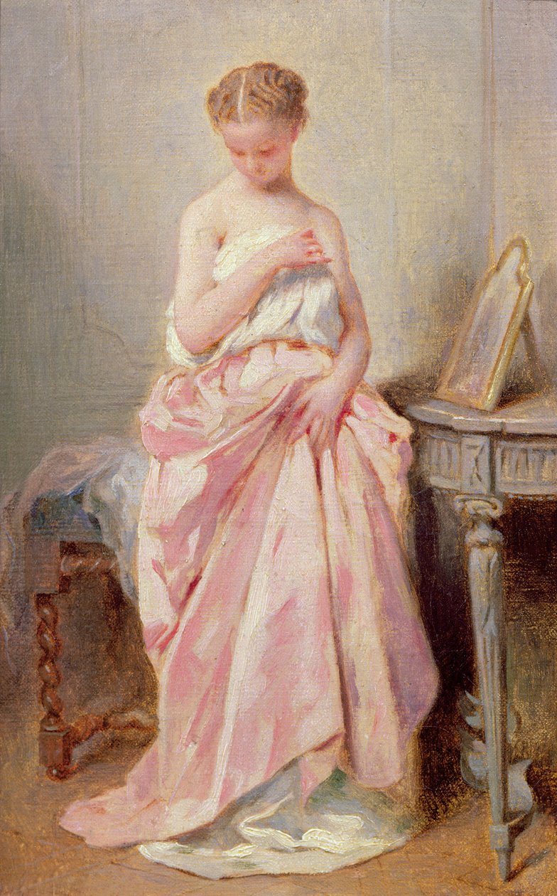Flicka i rosa klänning av Charles Joshua Chaplin