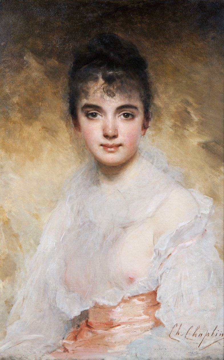 Porträtt av en ung kvinna av Charles Joshua Chaplin