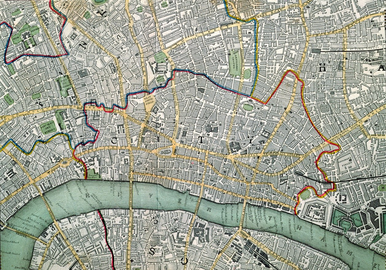 Karta över London, 1852 av Charles Robert Knight
