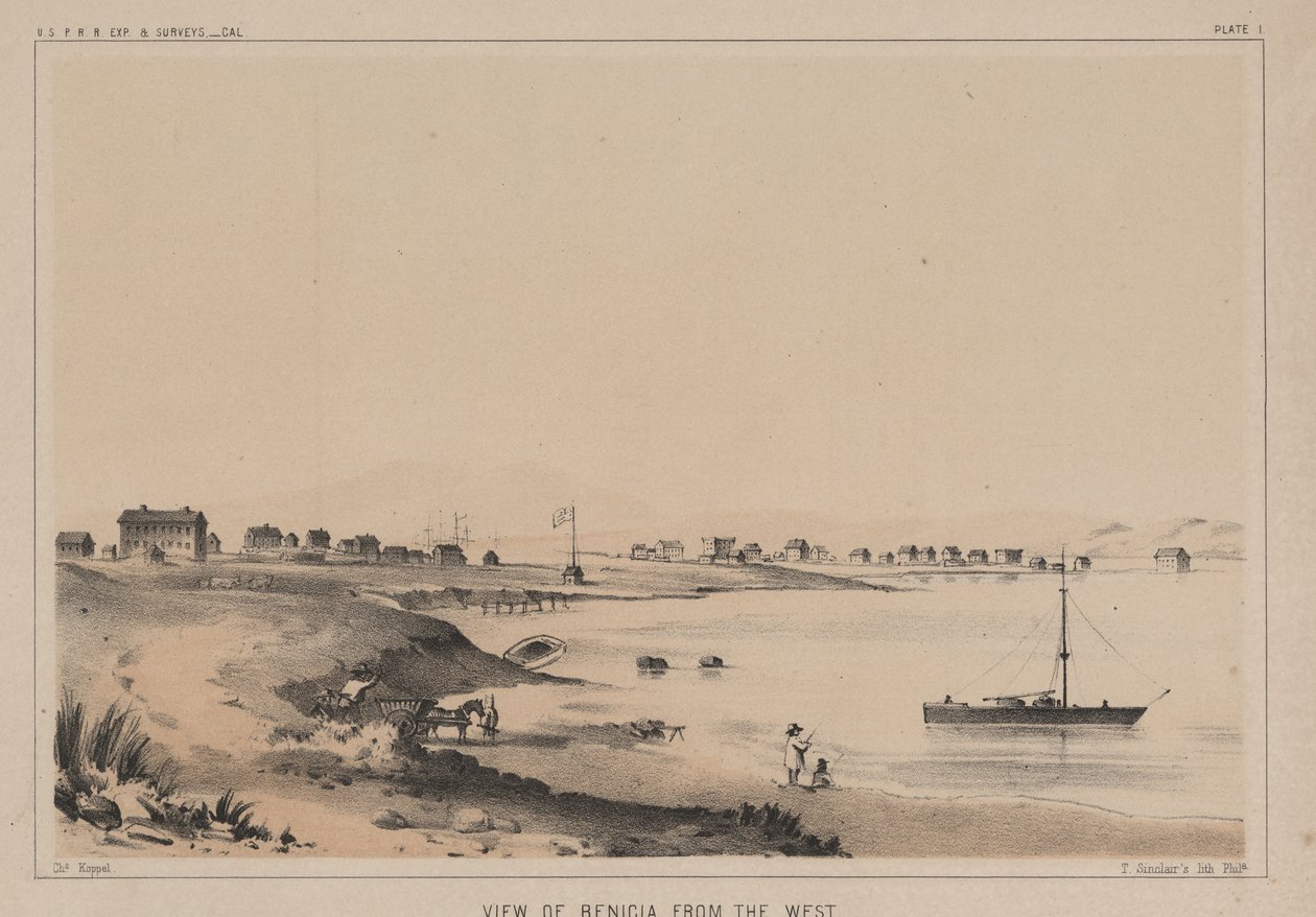 Utsikt över Benicia från väster, 1856 av Charles Koppel
