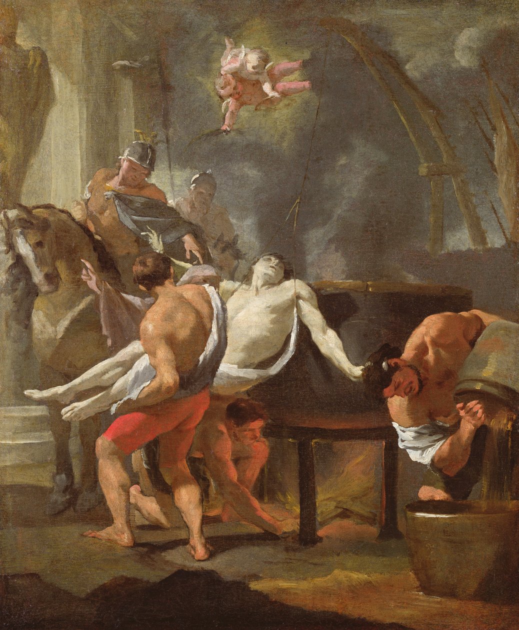 En skiss av Johannes evangelistens martyrskap, 1641, av Charles Le Brun