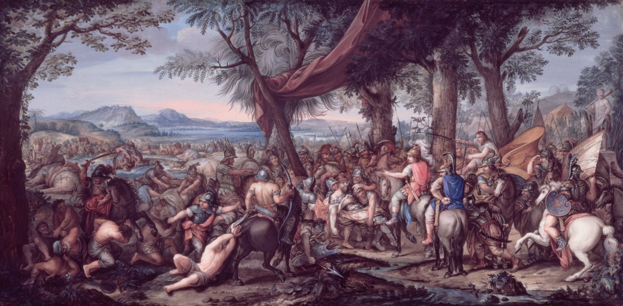Alexander i slaget vid Arbela (tempera på veläng) av Charles Le Brun