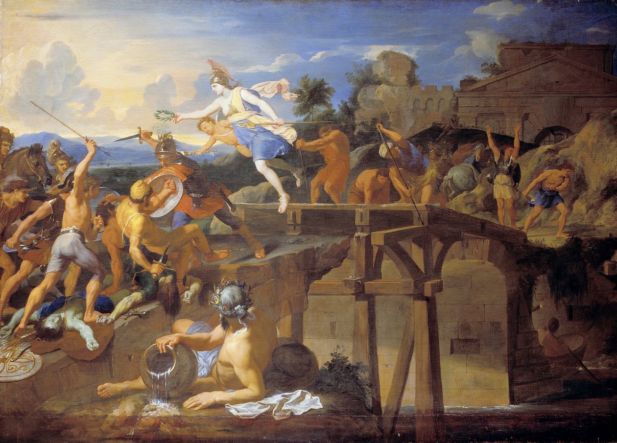 Horatius Cocles defending the Bridge av Charles Le Brun