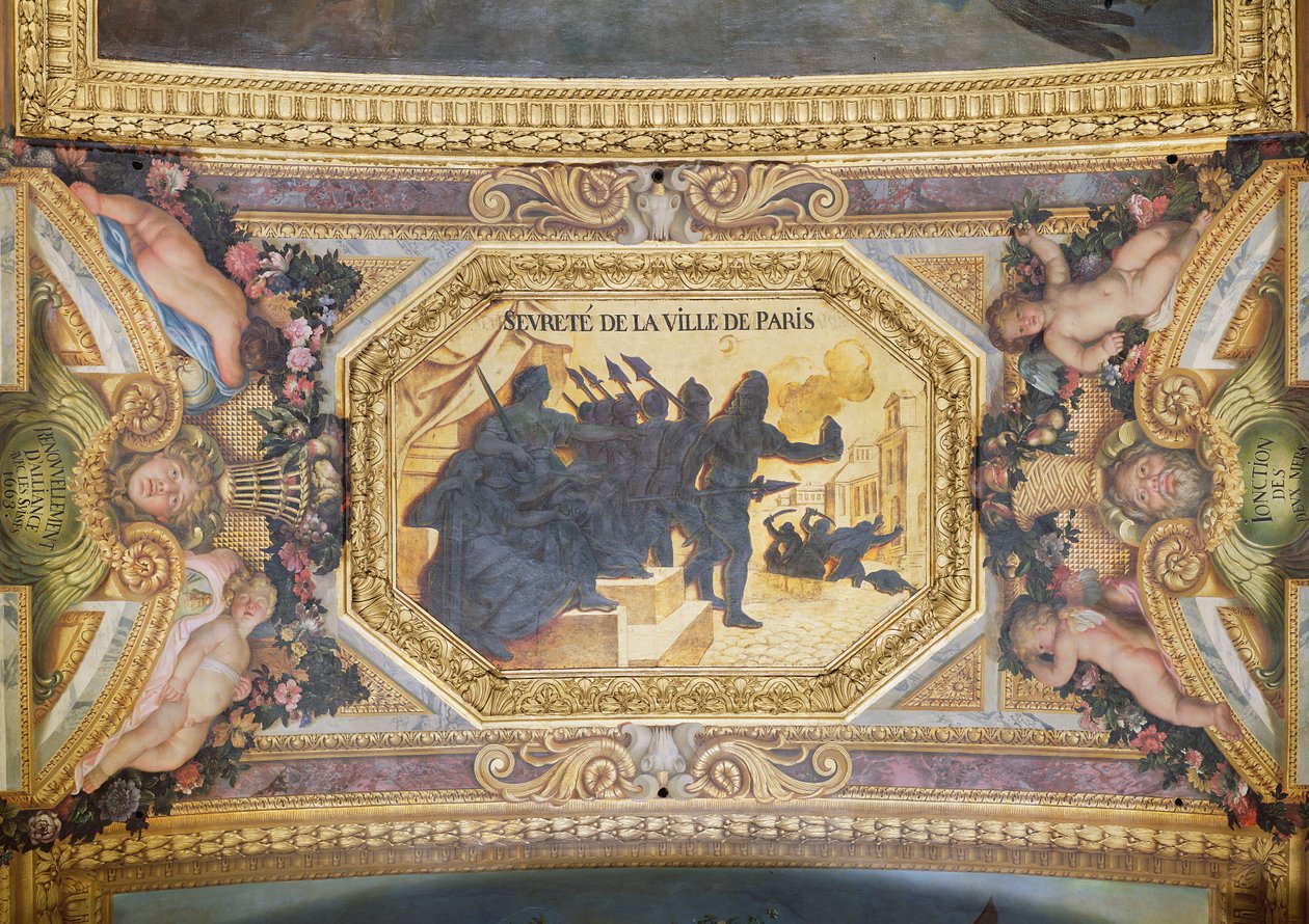 The Resistance of Paris, takmålning från Galerie des Glaces av Charles Le Brun