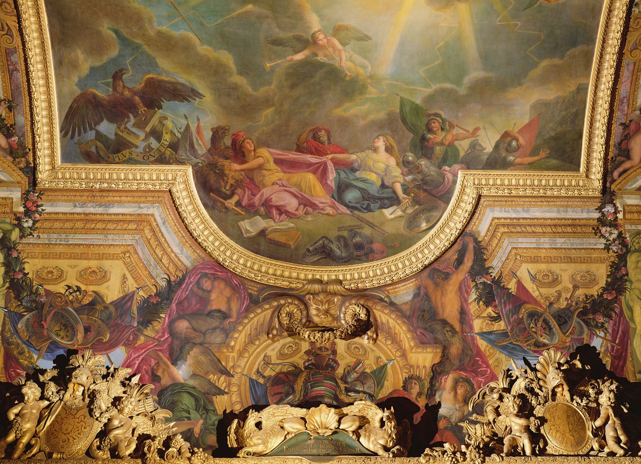 The Strategy of the Spanish Ruined by the Take of Gent, takmålning från Galerie des Glaces av Charles Le Brun