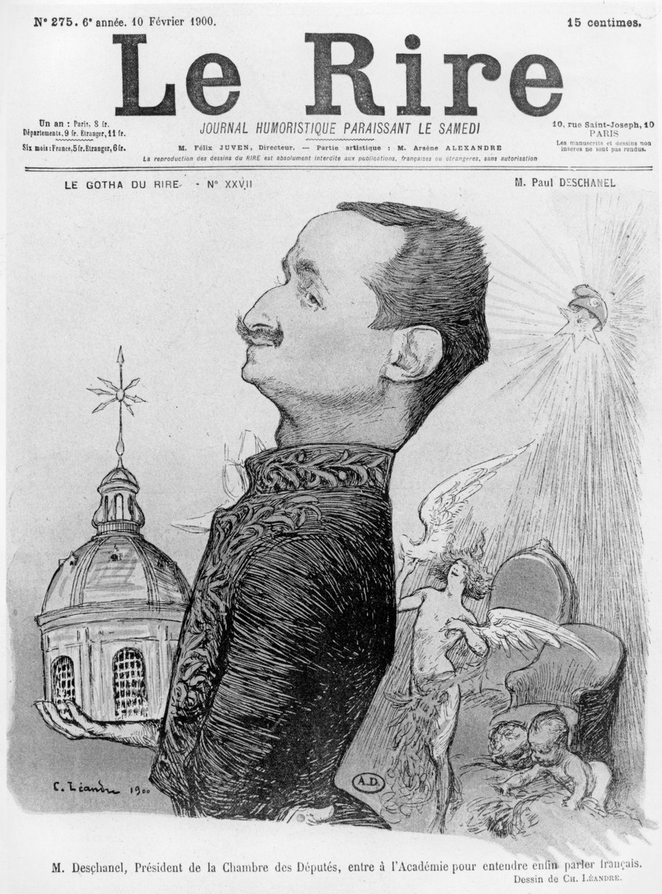Karikatyr av Paul Deschanel, från "Le Rire", 10 februari 1900. av Charles Leandre