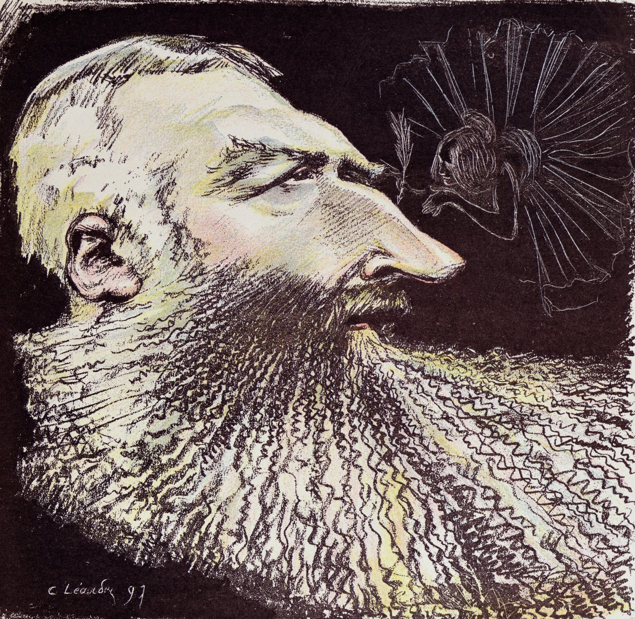 "Cleopold II, Roi des Belges", karikatyr av Leopold II (1835-1909) och Cleo de Merode (1873-1966), 1897 av Charles Leandre