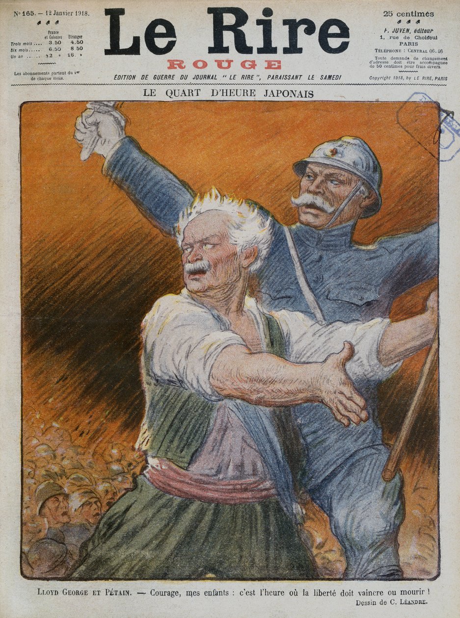 David Lloyd George och Petain, framsidans illustration från 