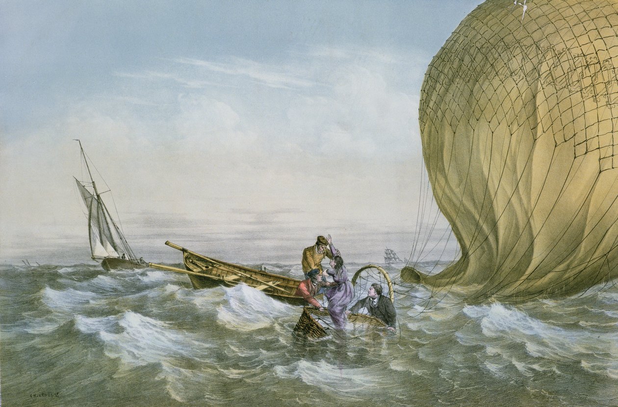 Räddning av luftballongen, 1874 av Charles Leduc