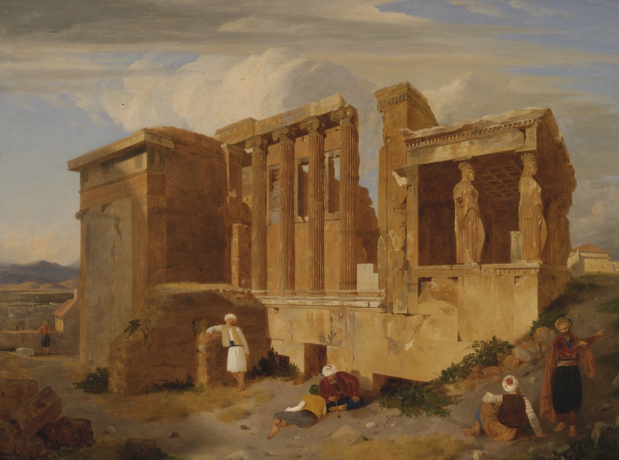 Erechtheum, Aten, med figurer i förgrunden av Charles Lock Eastlake