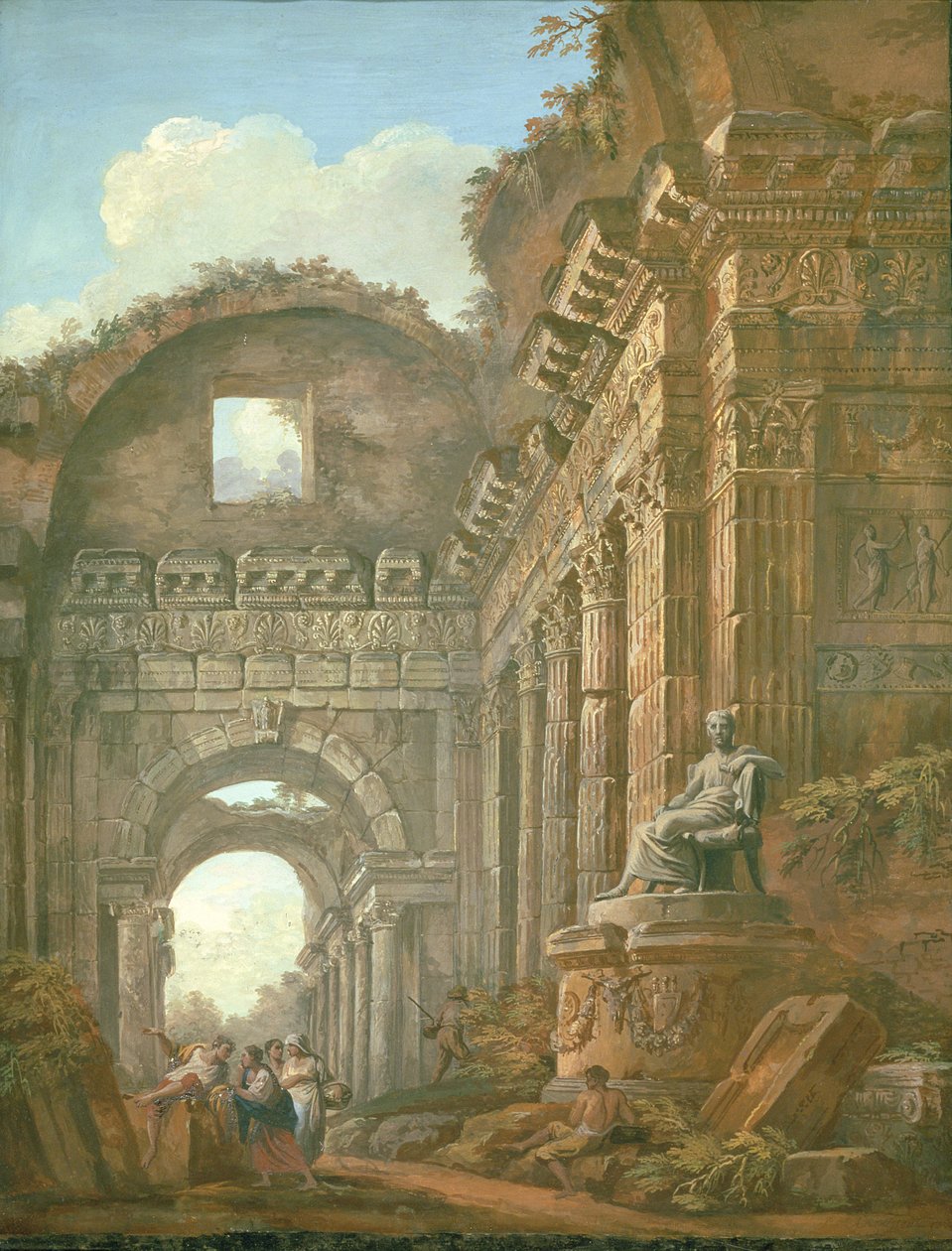 Arkitektoniska ruiner, 1765 av Charles Louis Clerisseau