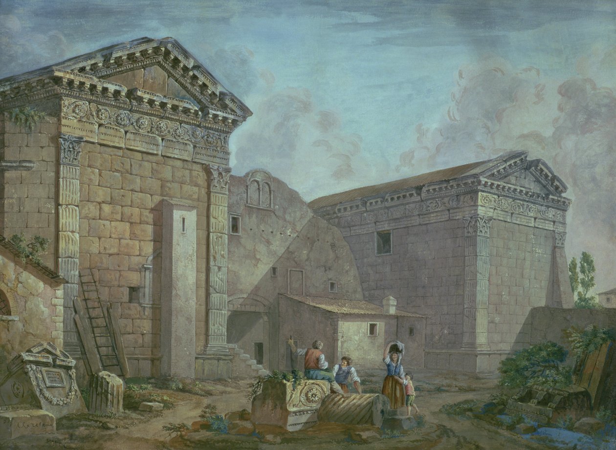 Augustus tempel, Pola, Istrien av Charles Louis Clerisseau