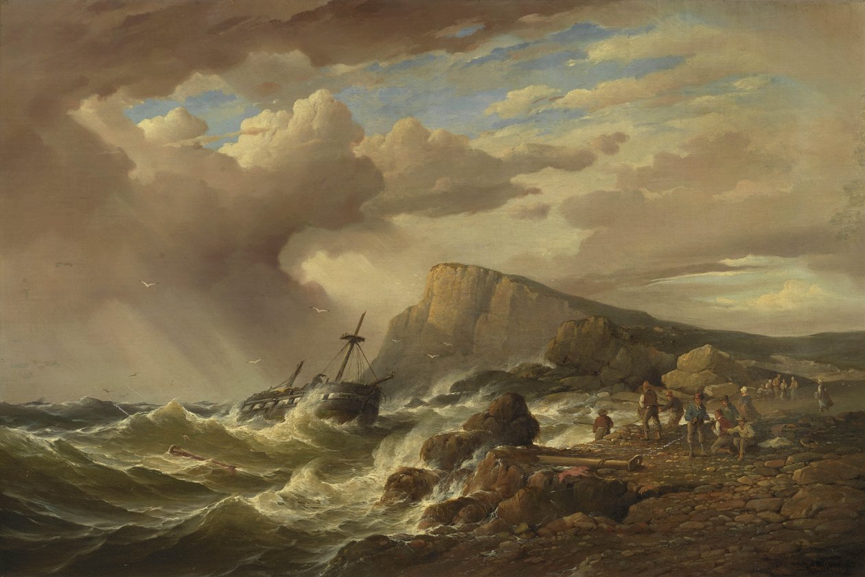 Skeppsbrottet av Charles-Louis Verboeckhoven